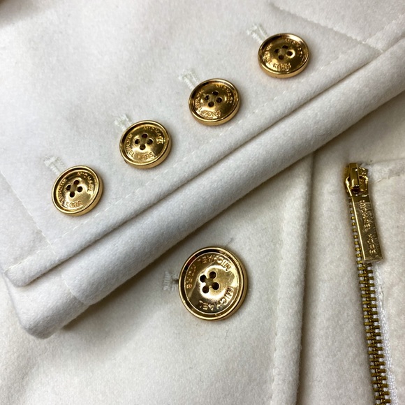Michael Kors Zip Pocket Wool Blend Ivory Peacoat - Picture 5 of 7